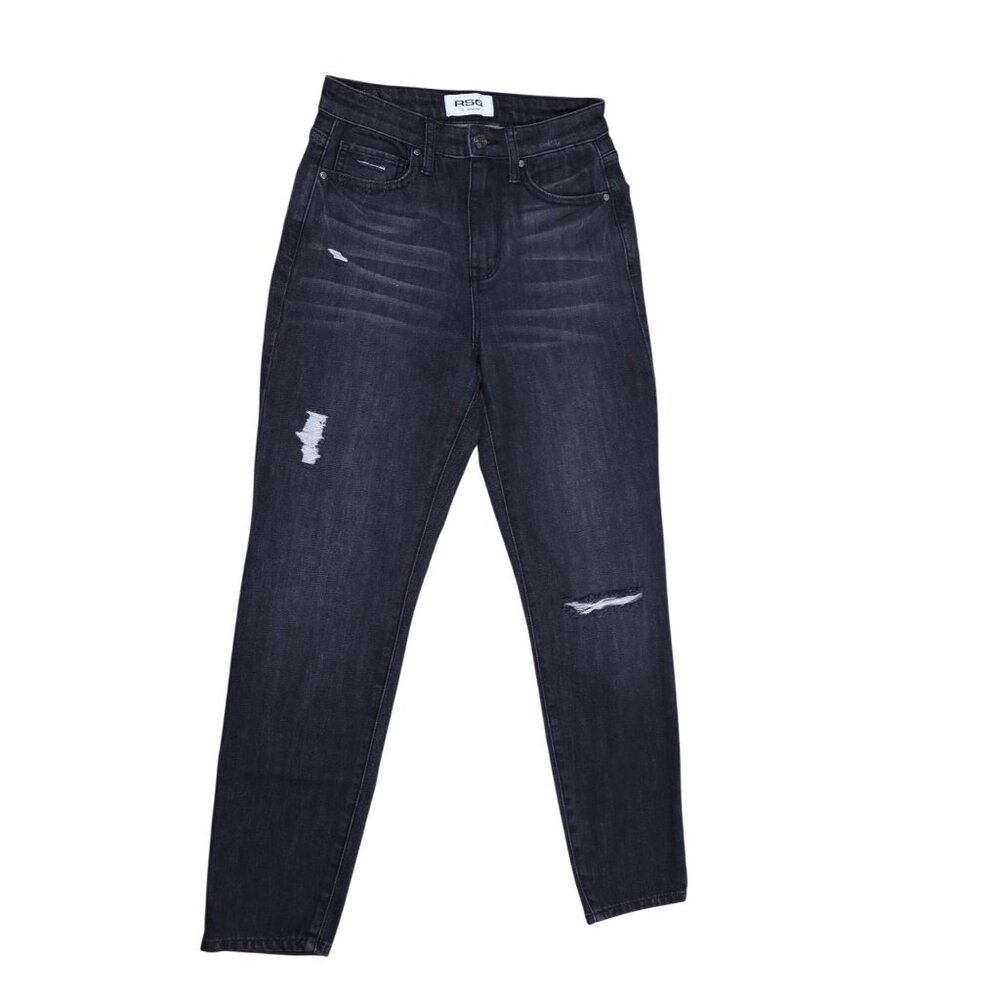 RSQ Vintage Mom Jeans - Size 25 - Distressed Black High Rise